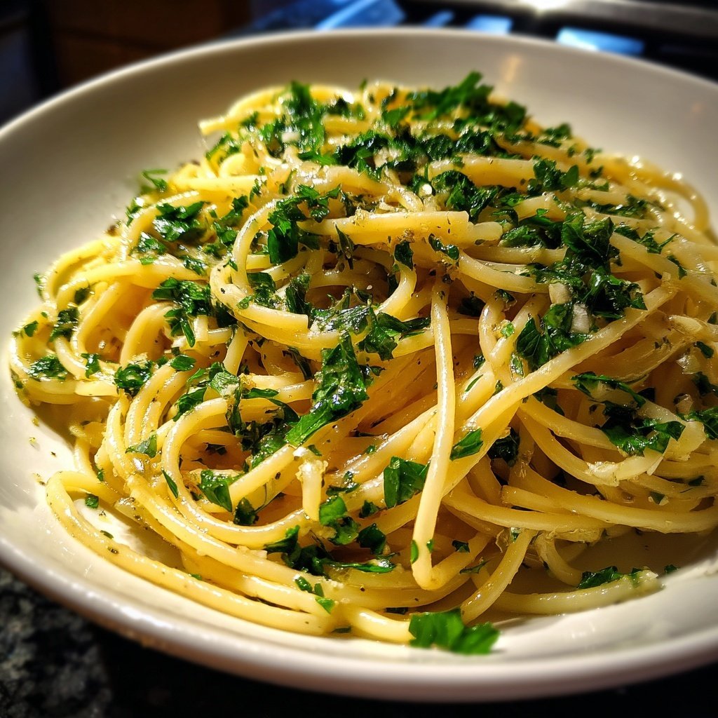 Spaghetti mit Knoblauch und Olivenöl