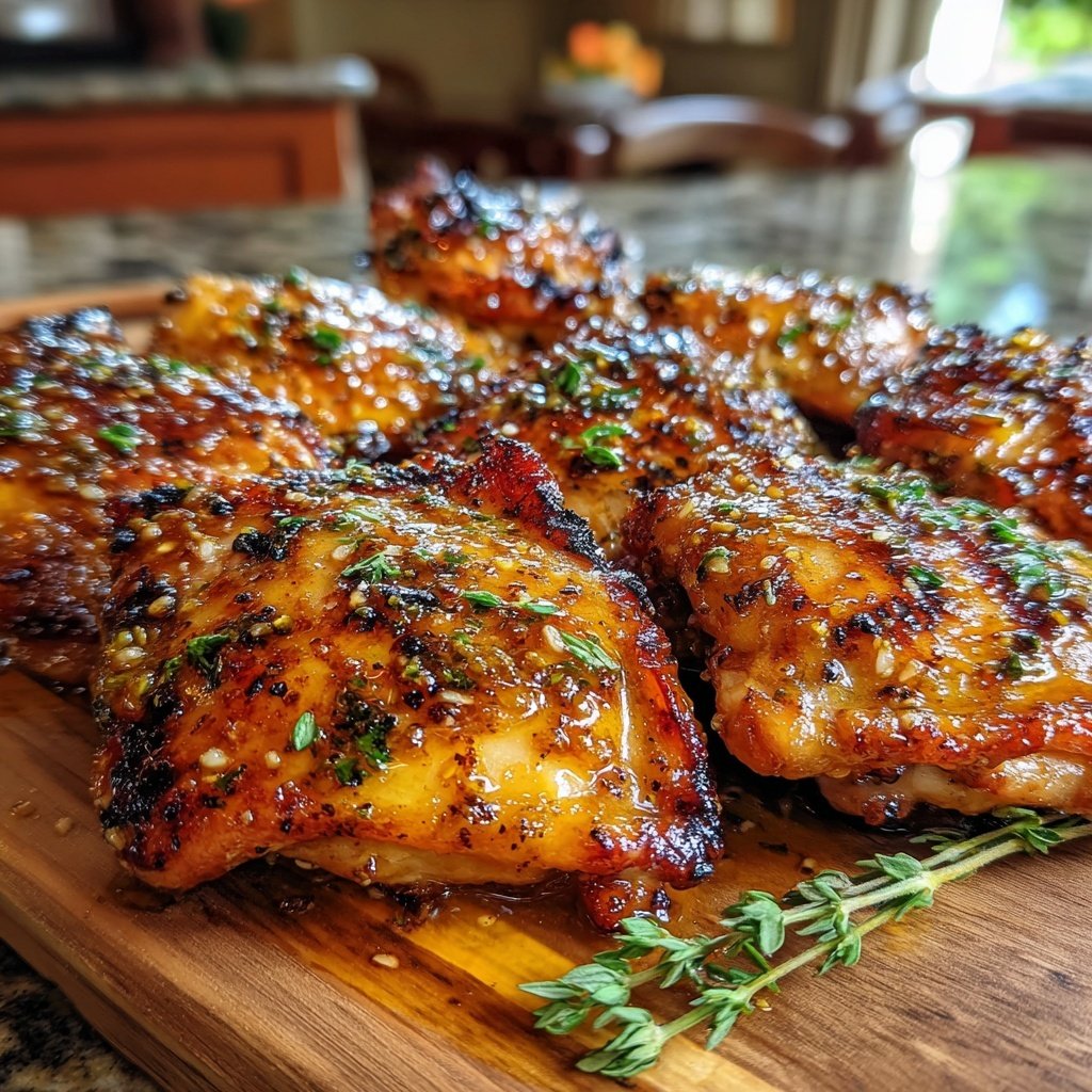Gegrilltes Hähnchen Mit Honig Senf Marinade