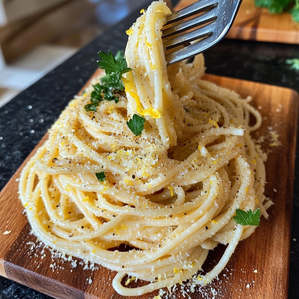 Spaghetti mit Zitronen-Knoblauch-Öl