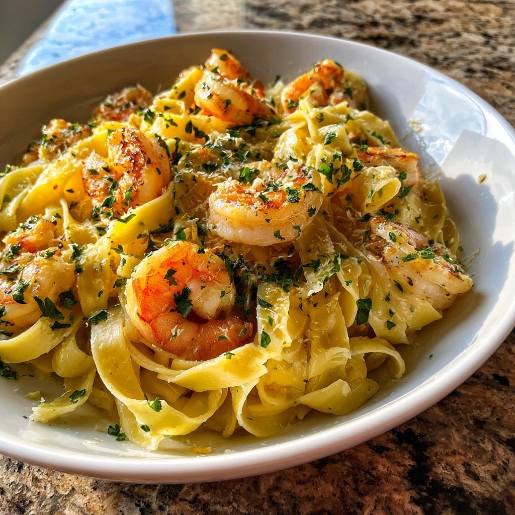 Tagliatelle mit Garnelen und Prosecco