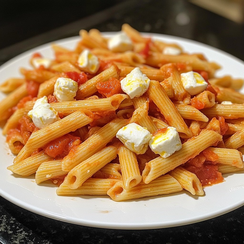 Penne mit Tomaten und Mozzarella