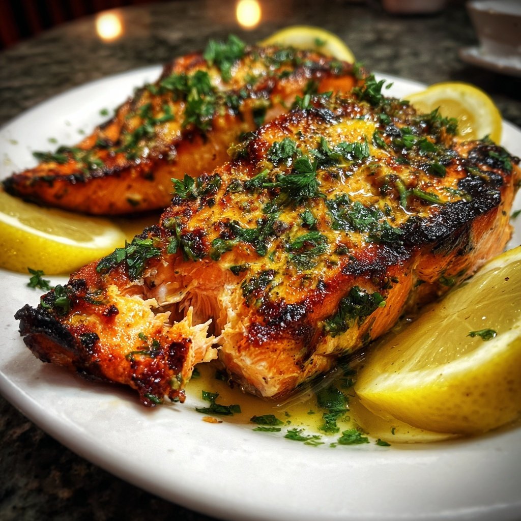 Gegrillter Lachs Mit Zitronen Butter