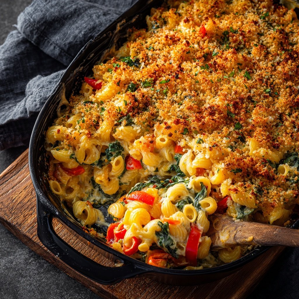 Vegetarischer Nudelauflauf Leicht