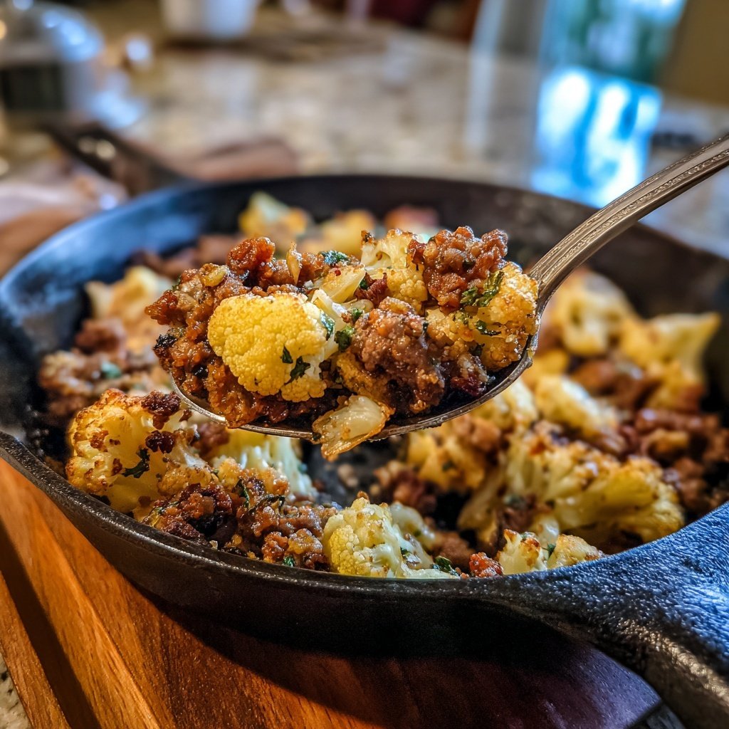 Blumenkohl Hack Pfanne Low Carb