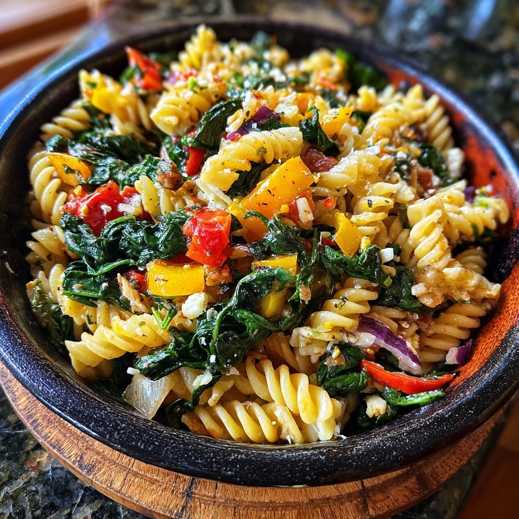 Mediterraner Nudelsalat Mit Spinat