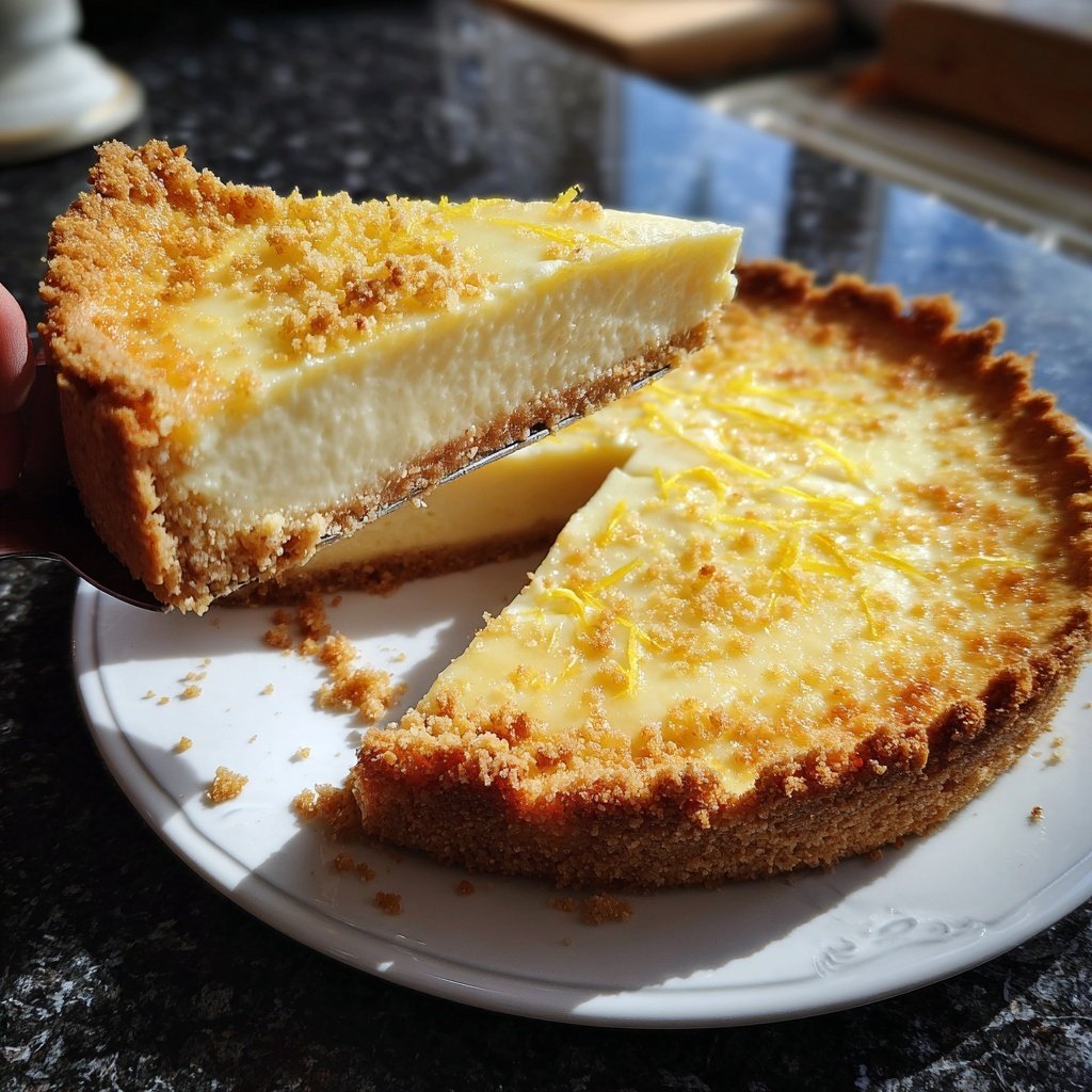 Käsekuchen mit Zitronenboden