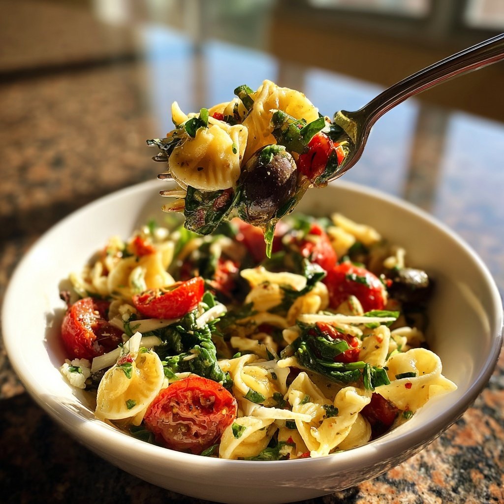 Mediterraner Nudelsalat Mit Rucola