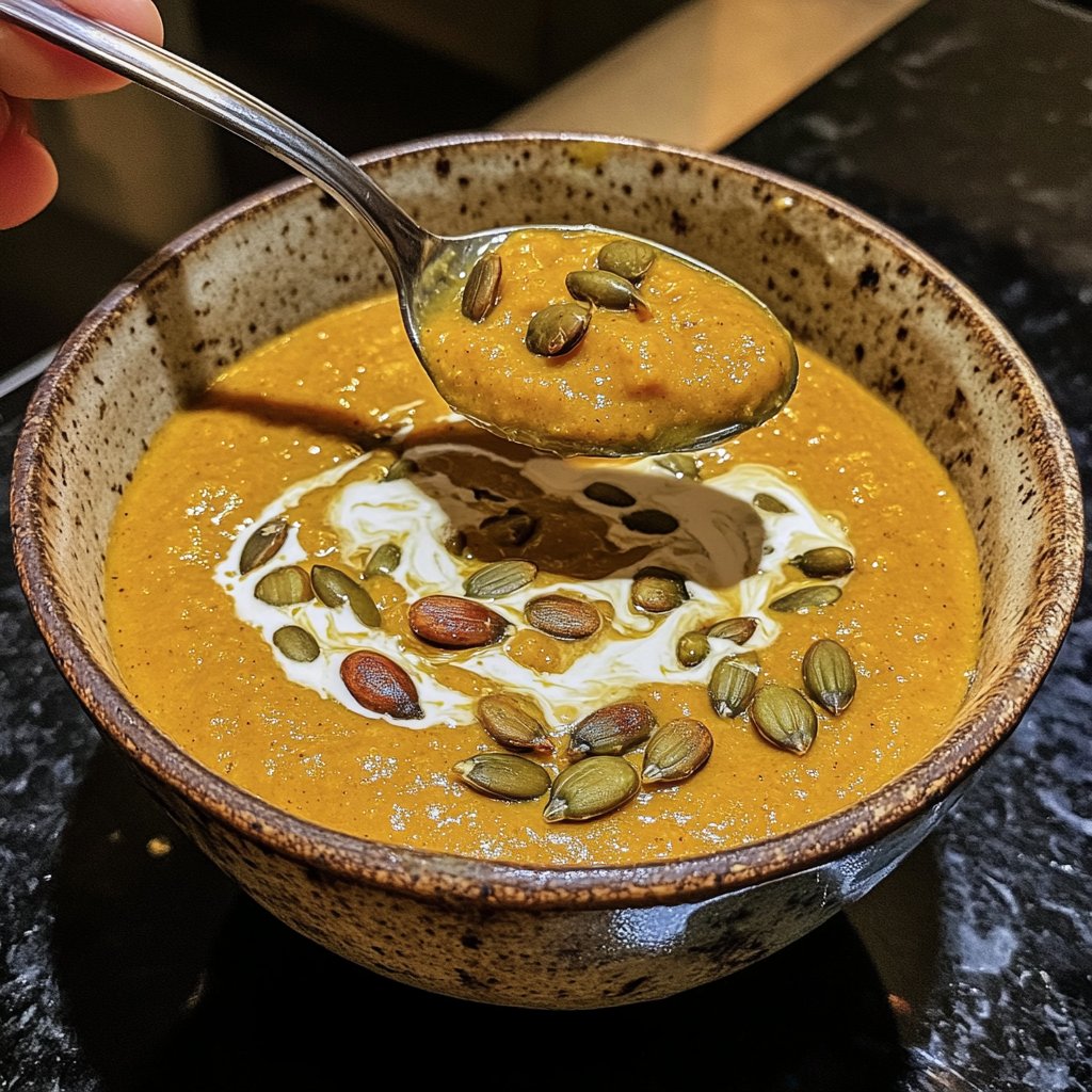 Kürbissuppe ohne Mixer