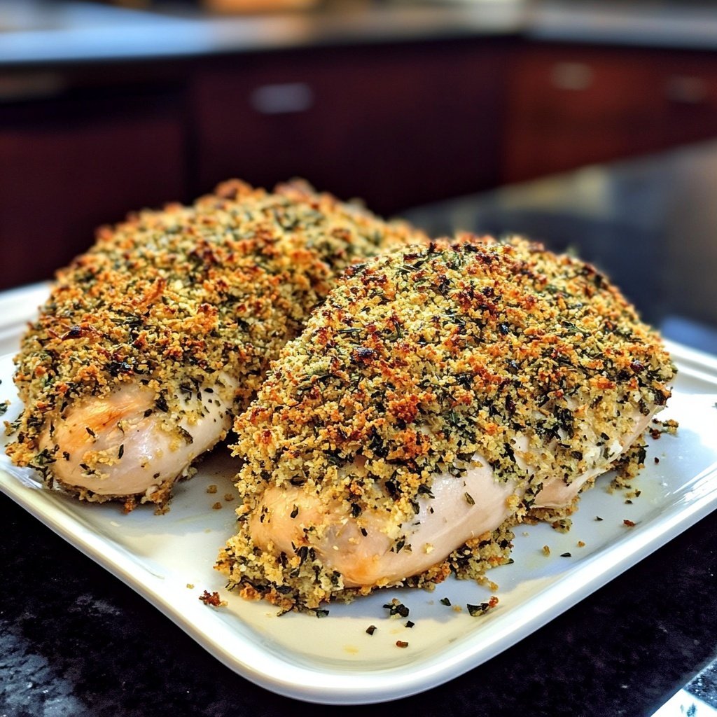 Hähnchenbrust mit Kräuterkruste