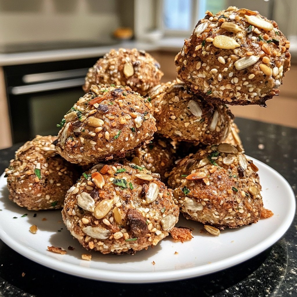 Protein Bällchen mit Sonnenblumenkernen