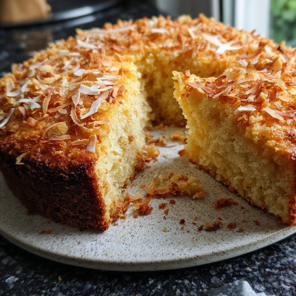 Bananenkuchen mit Kokosraspeln